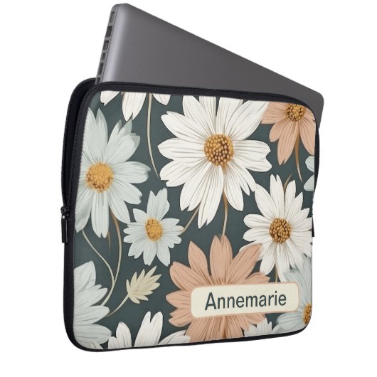 Retro-Blume 8 Notebook-Hülle Laptopschutzhülle (Vorne Rechts)