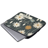 Retro-Blume 9 Notebook-Hülle Laptopschutzhülle (Vorne Knopf)