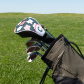 Retro-Blume, Aquamarin, rosa und weiß Golf Headcover (In SItu)