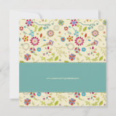 Retro-Blume ・ Aquamarin ・ Save the Date Karte (Rückseite)