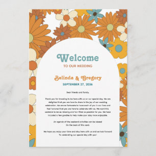 Retro-Blume, Arch-Hochzeitreise der 60er Jahre Programm