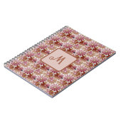 Retro-Blume ästhetisch - Mit Monogramm Notizblock (Linke Seite)