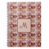 Retro-Blume ästhetisch - Mit Monogramm Notizblock (Vorderseite)