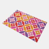 Retro-Blume auf dem Muster des Mittelzentrums Fußmatte (Schrägansicht)