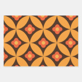 Retro-Blume auf der Orange der Kreise des mittlere Geschenkpapier Set (Vorderseite 2)