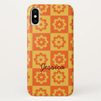Retro-Blume auf der Tafel Gelb Orange Custom