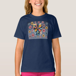 Retro-Blume auf Shirt