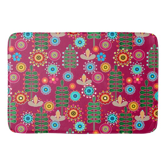 Retro, Blume Badematte (Vorderseite)