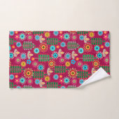 Retro, Blume Badhandtuch Set (Handtuch)