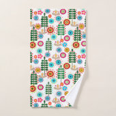 Retro, Blume Badhandtuch Set (Handtuch)