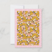 Retro Blume Beerdigung Danke, Beileid Mitteilungskarte (Rückseite)