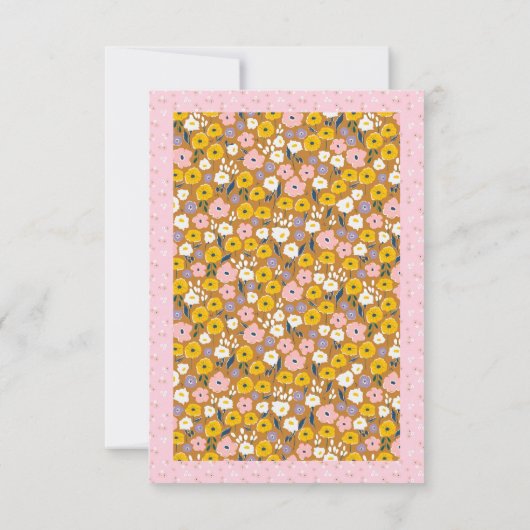 Retro Blume Beerdigung Danke, Beileid Mitteilungskarte (Rückseite)