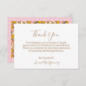 Retro Blume Beerdigung Danke, Beileid Mitteilungskarte (Vorne/Hinten)