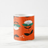 Retro-Blume, Blätter: nahtloses Muster. Kaffeetasse (Mittel)
