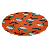 Retro-Blume, Blätter: nahtloses Muster. Schneidebrett (Ecke)