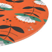 Retro-Blume, Blätter: nahtloses Muster. Schneidebrett (Ecke)