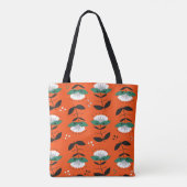 Retro-Blume, Blätter: nahtloses Muster. Tasche (Rückseite)