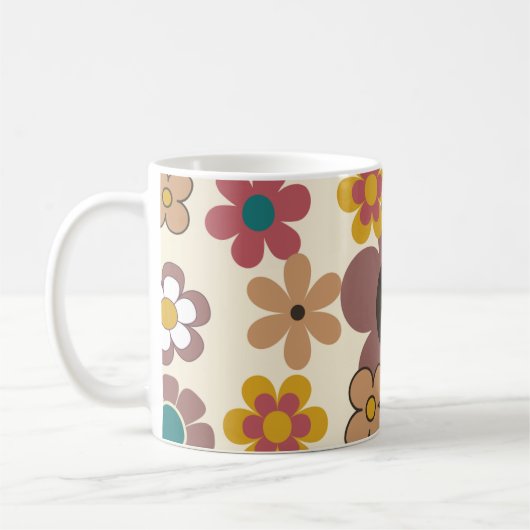 Retro-Blume "Bloom where you are Planted" Kaffeetasse (Links)