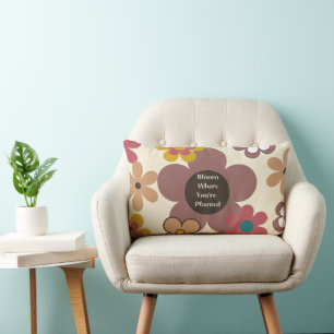 Retro-Blume "Bloom where you are Planted" Lendenkissen