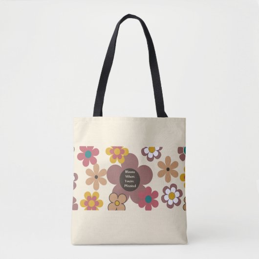 Retro-Blume "Bloom where you re Planted"-Tasche Tasche (Vorderseite)