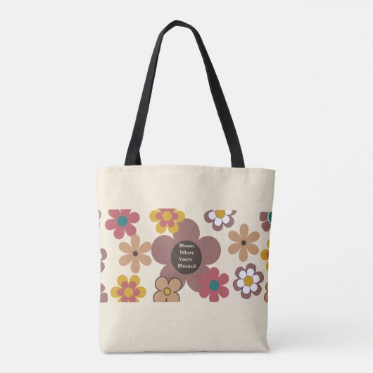 Retro-Blume "Bloom where you re Planted"-Tasche Tasche (Rückseite)