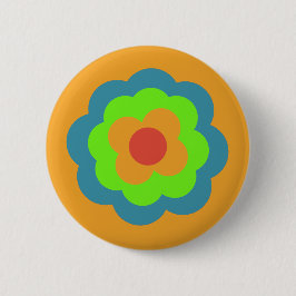 Retro Blume Blume Blumen Muster 70er 70er 70er Button