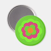 Retro Blume Blume Blumen Muster 70er 70er 70er Magnet (Vorderseite/Rückseite)