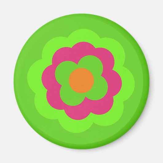 Retro Blume Blume Blumen Muster 70er 70er 70er Magnet (Vorne)