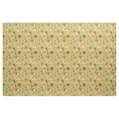 Retro-Blume Blütengelbes Blumenmuster Stoff (Fat Quarter (45,7 x 55,9 cm))