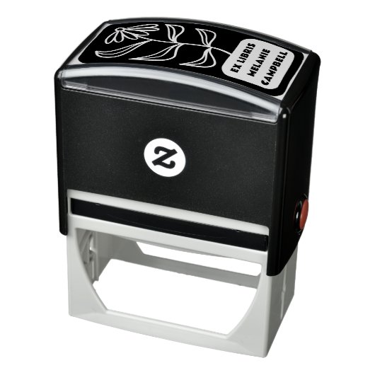 Retro Blume Bold Buchzeichen Ex Libris Book Permastempel (Produkt)