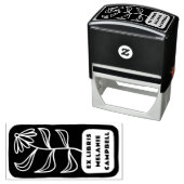 Retro Blume Bold Buchzeichen Ex Libris Book Permastempel (Beispiel)