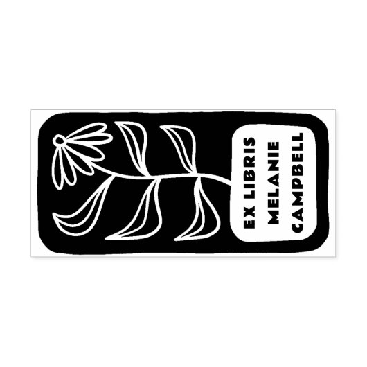 Retro Blume Bold Buchzeichen Ex Libris Book Permastempel (Design)