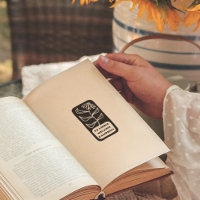 Retro Blume Bold Buchzeichen Ex Libris Book