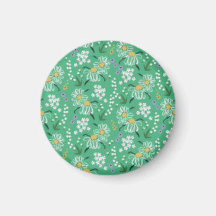 Retro-Blume, botanisches Nahtloses Muster. Magnet