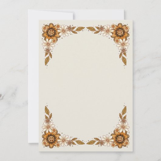 Retro-Blume | BRAUTPARTY Einladung (Rückseite)