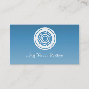 Retro Blume Business Card, blau Visitenkarte