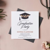 Retro Blume Cap Abschluss Einladung