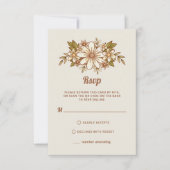 Retro-Blume | Combo QR Code und Traditionelle RSVP Karte (Vorderseite)
