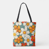 Retro-Blume der 1970er Jahre Tasche (Rückseite)