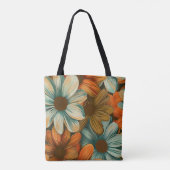 Retro-Blume der 1970er Jahre Tasche (Rückseite)