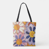 Retro-Blume der 1970er Jahre Tasche (Rückseite)