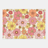 Retro-Blume der 60er Jahre - 3 Blatt Set (Vorderseite)