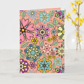 Retro-Blume der Frühjahrssaison - Nahtloses Muster Karte (Gelbe Blume)