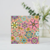 Retro-Blume der Frühjahrssaison - Nahtloses Muster Karte (Stehend Vorderseite)