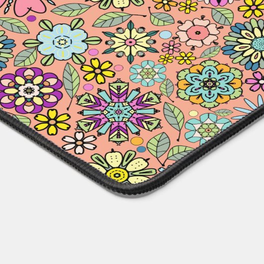 Retro-Blume der Frühjahrssaison - Nahtloses Muster Schreibtischunterlage (Ecke)