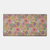 Retro-Blume der Frühjahrssaison - Nahtloses Muster Schreibtischunterlage (Vorderseite)