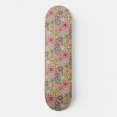 Retro-Blume der Frühjahrssaison - Nahtloses Muster Skateboard (Vorderseite)