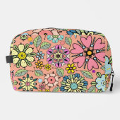 Retro-Blume der Frühjahrssaison - Nahtloses Muster Waschbeutel (Vorderseite)