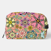 Retro-Blume der Frühjahrssaison - Nahtloses Muster Waschbeutel (Rückseite)