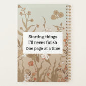 Retro-Blume, die Dinge beginnen, die ich nie beend Planer (Rückseite)